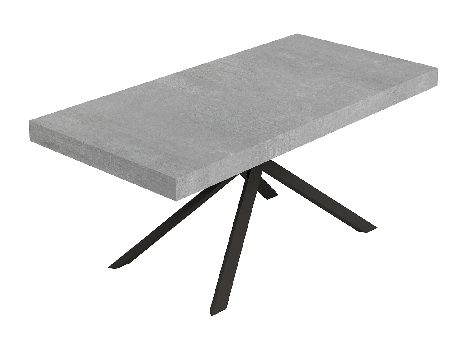 Table extensible 90x180/440 cm Niket Gris Béton pieds Anthracite