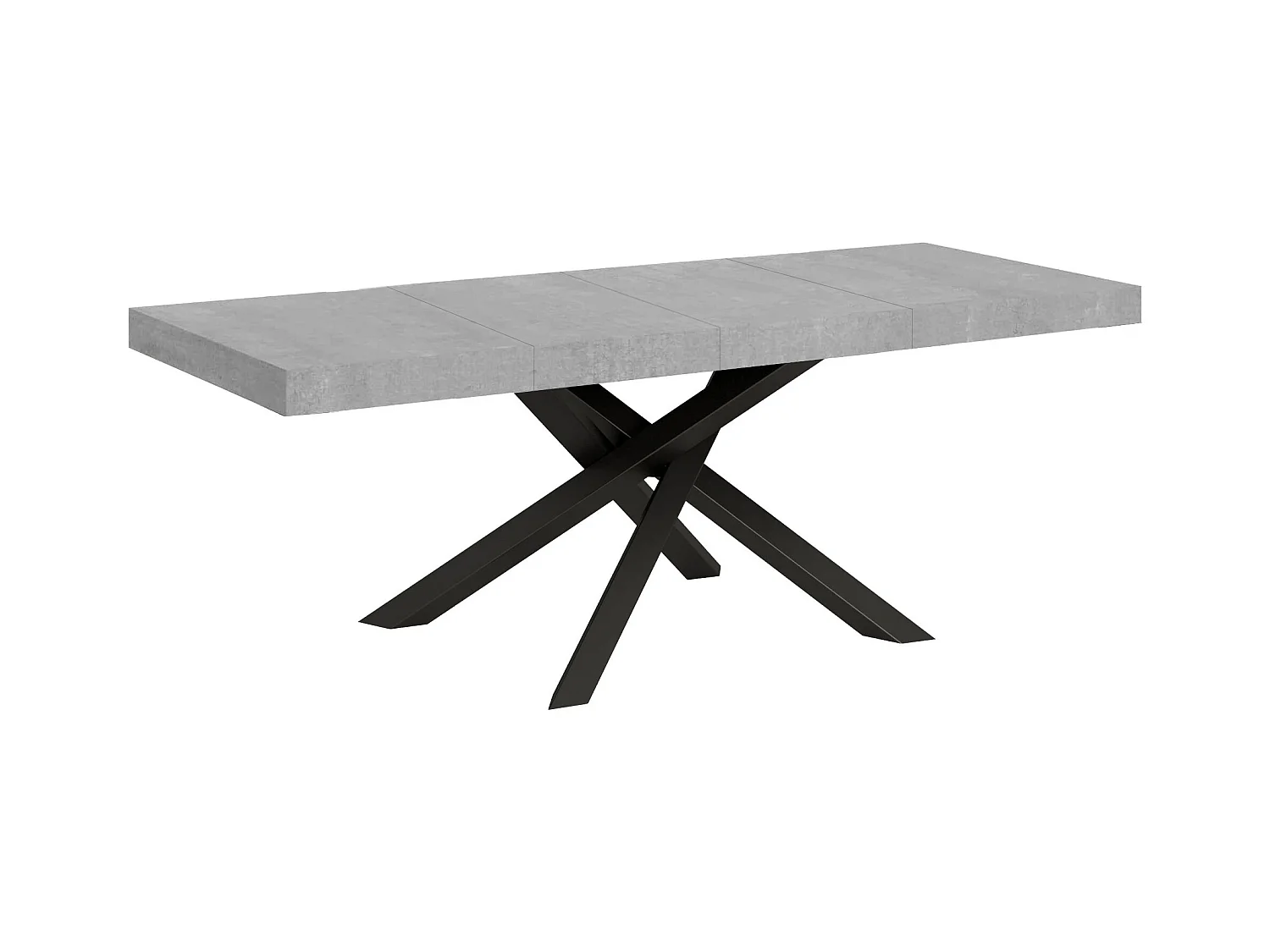 Ausziehtisch 200/460x90 cm Volantis Premium Zement anthrazit Beine