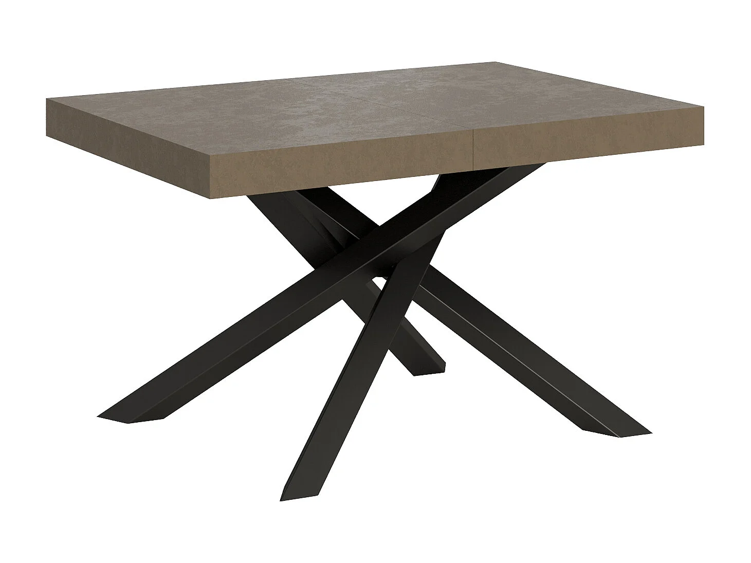 Table extensible 90x140/400 cm Volantis taupe pieds anthracite