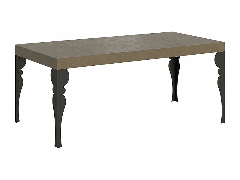 Table extensible 90x90/246 cm Paxon Premium taupe pieds anthracite