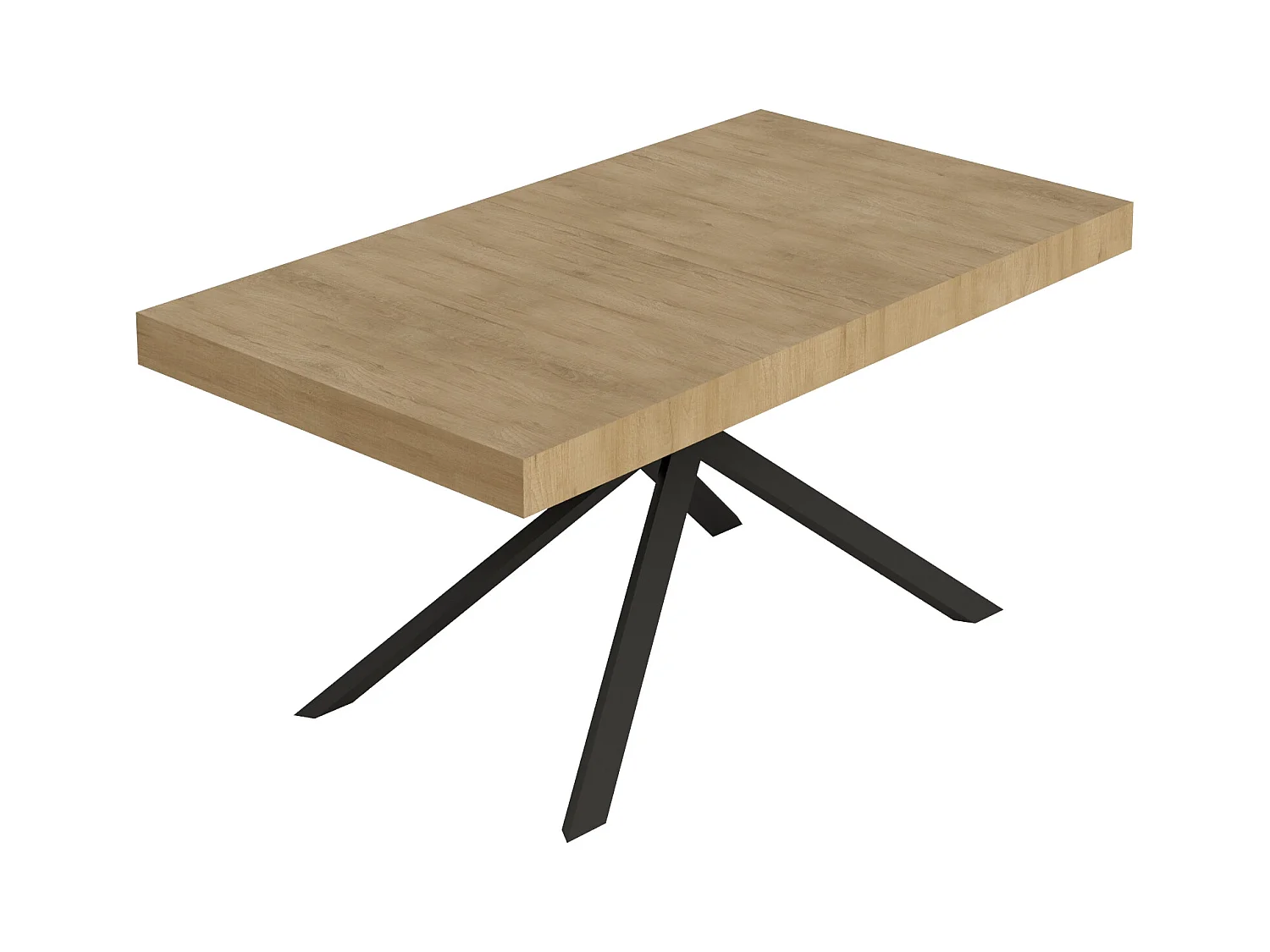Table extensible 90x160/420 cm Niket Chêne Nature pieds Anthracite