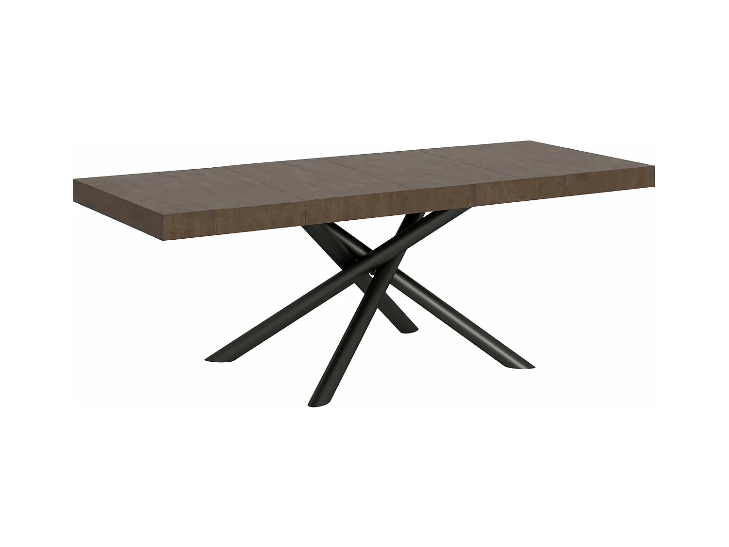Mesa extensible 90x160/420 cm Famas Premium Nogal estructura Antracita