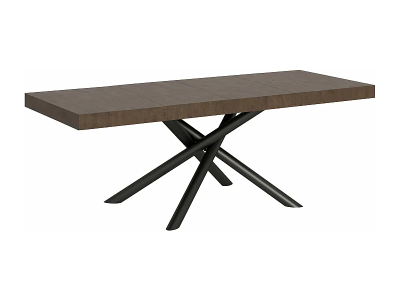 Table extensible 90x160/420 cm Famas Premium Noyer cadre Anthracite