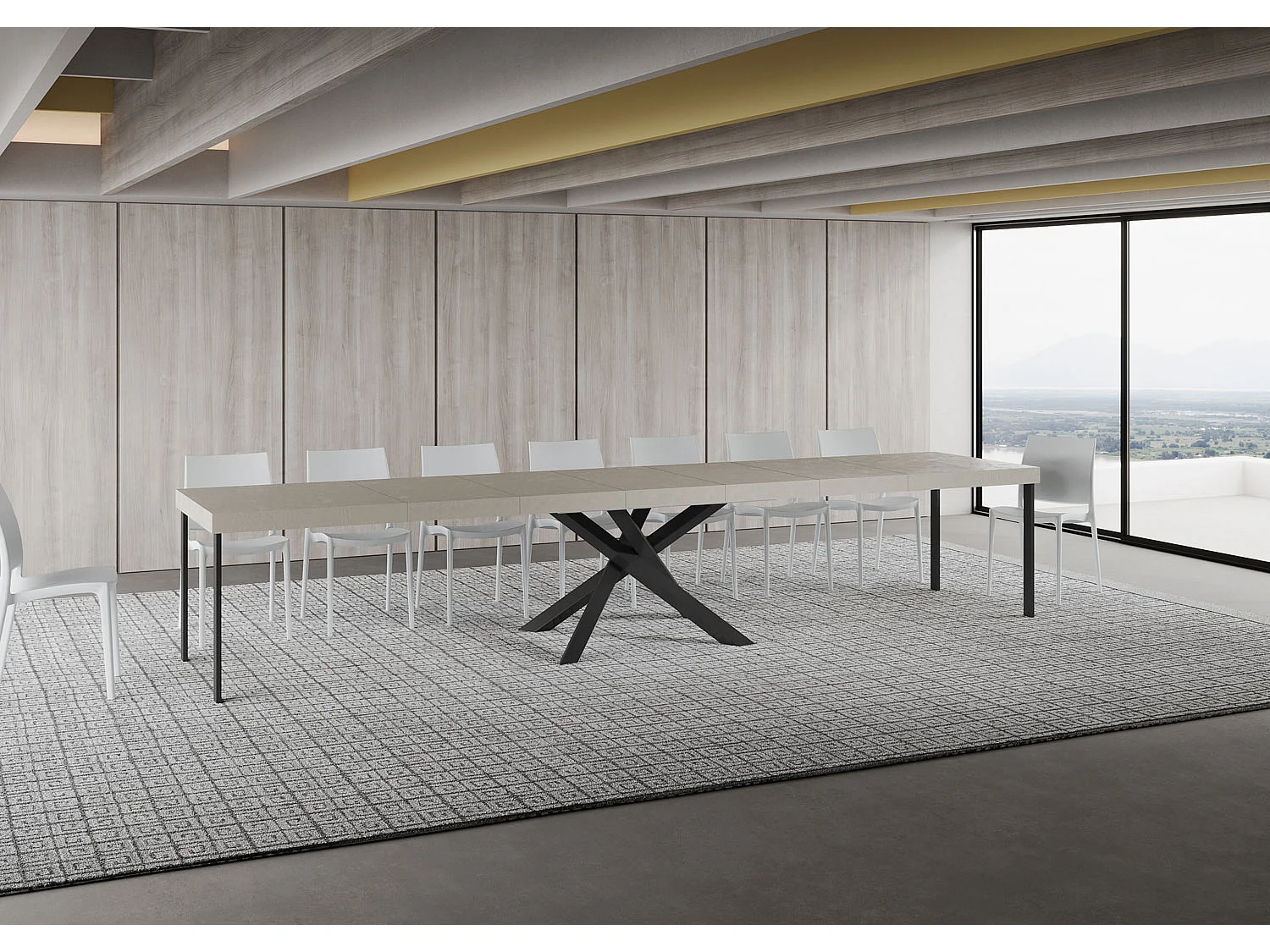 Itamoby Tavolo allungabile 90x160/420 cm Volantis Premium cashmere gambe antracite