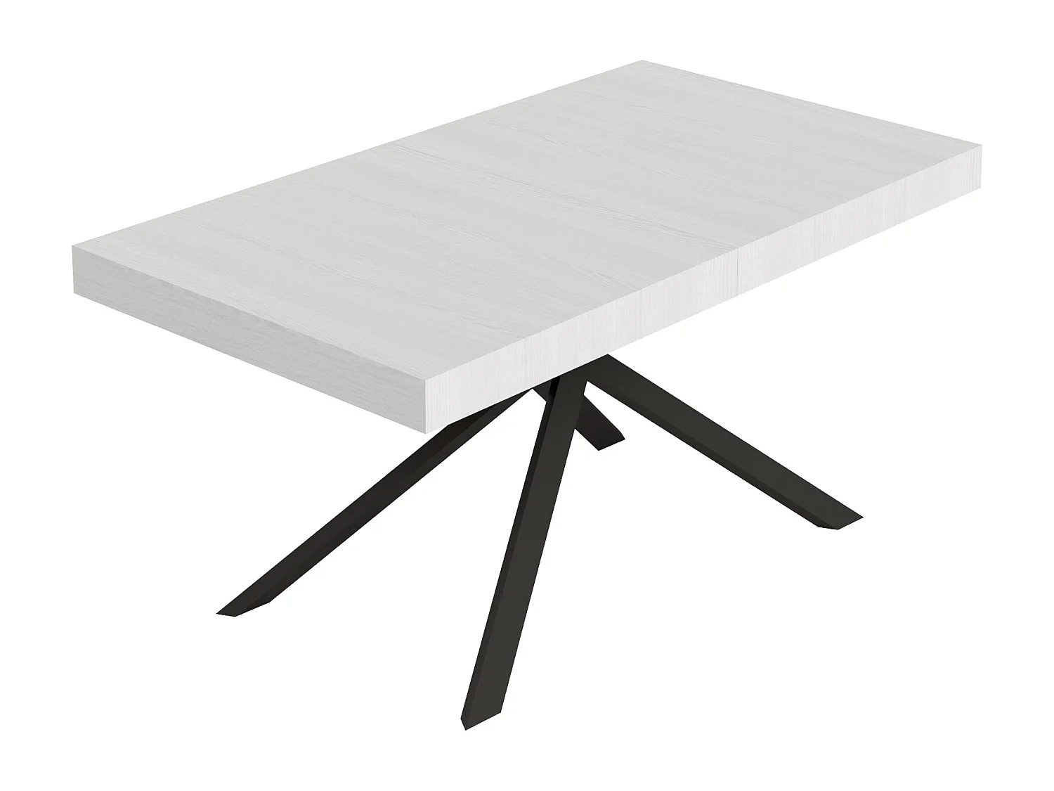 Niket udtræksbord 160/264x90 cm hvid ask antracit ben