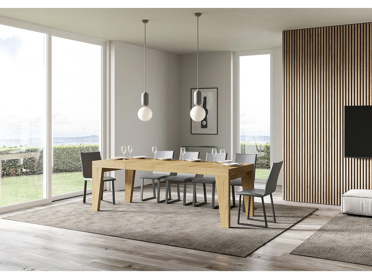 Mesa extensible 90x140/400 cm Naxy Premium Roble Natural