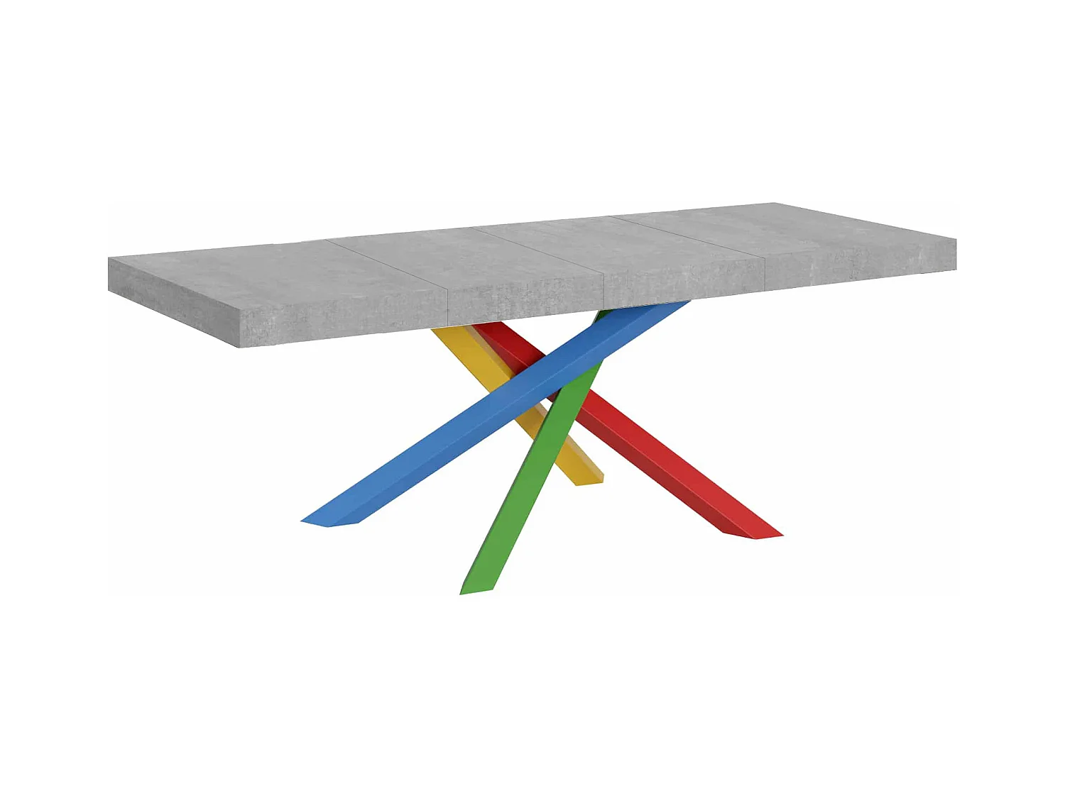 Ausziehtisch 200/460x90 cm Volantis Premium Zement mehrfarbig Beine 4/B