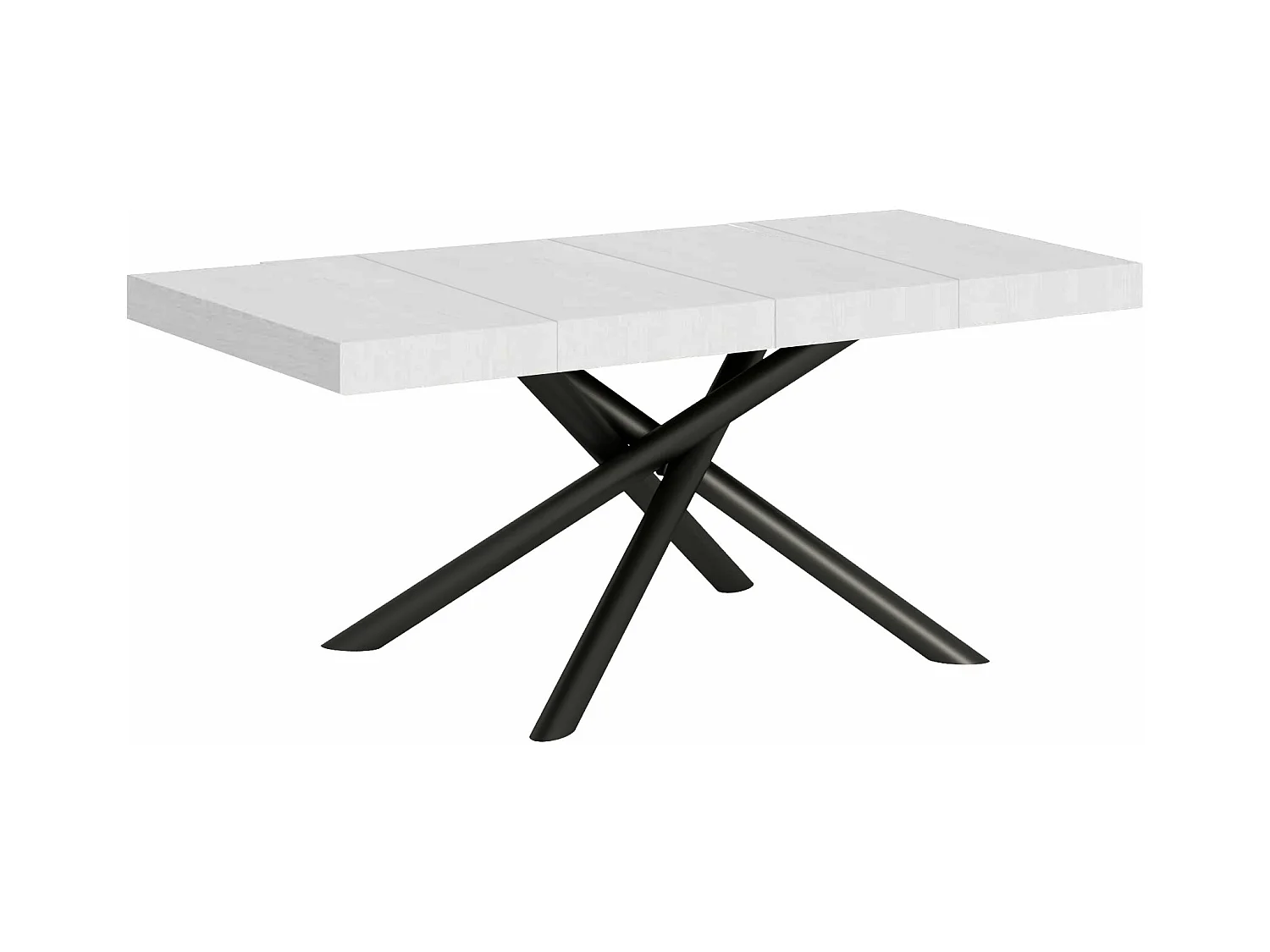 Tavolo allungabile 90x130/390 cm Famas Premium bianco frassino telaio Antracite