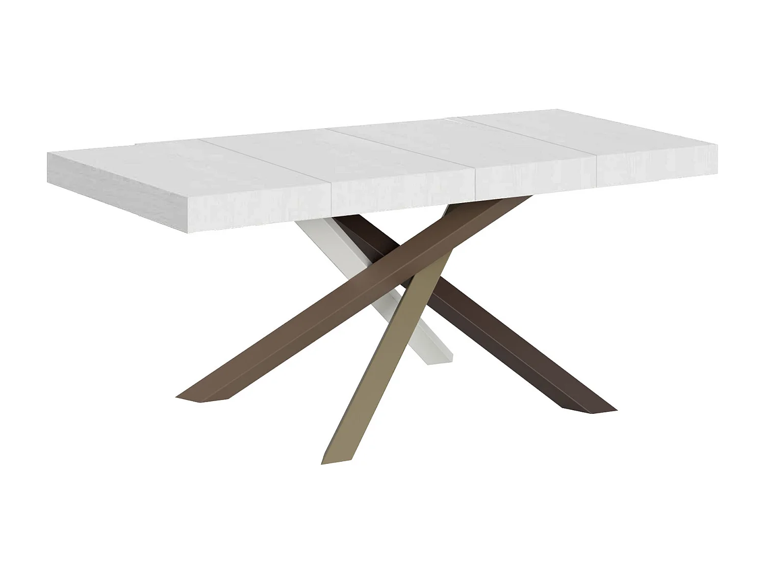 Uitschuifbare tafel 130/390x90 cm Volantis Premium wit essen multikleurige poten 4/C