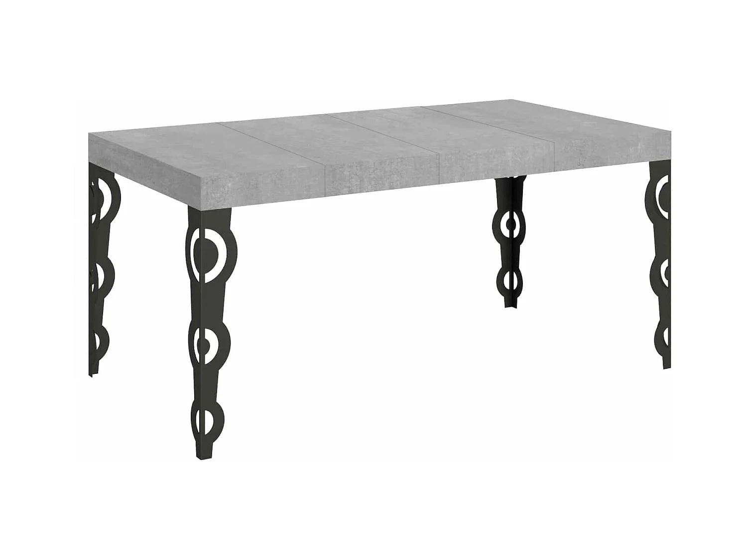 Tavolo allungabile 90x130/390 cm Karamay Premium cemento telaio Antracite