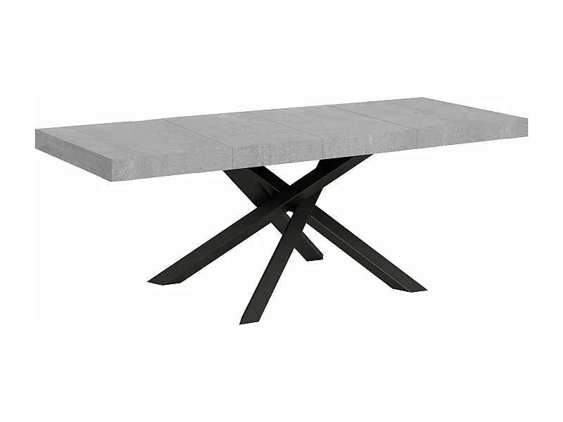 Ausziehtisch 200/304x90 cm Volantis Premium Zement anthrazit Beine