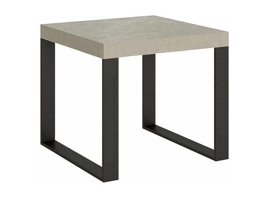 Uitschuifbare tafel 90/246x90 cm Tecno Premium kasjmier antraciet poten
