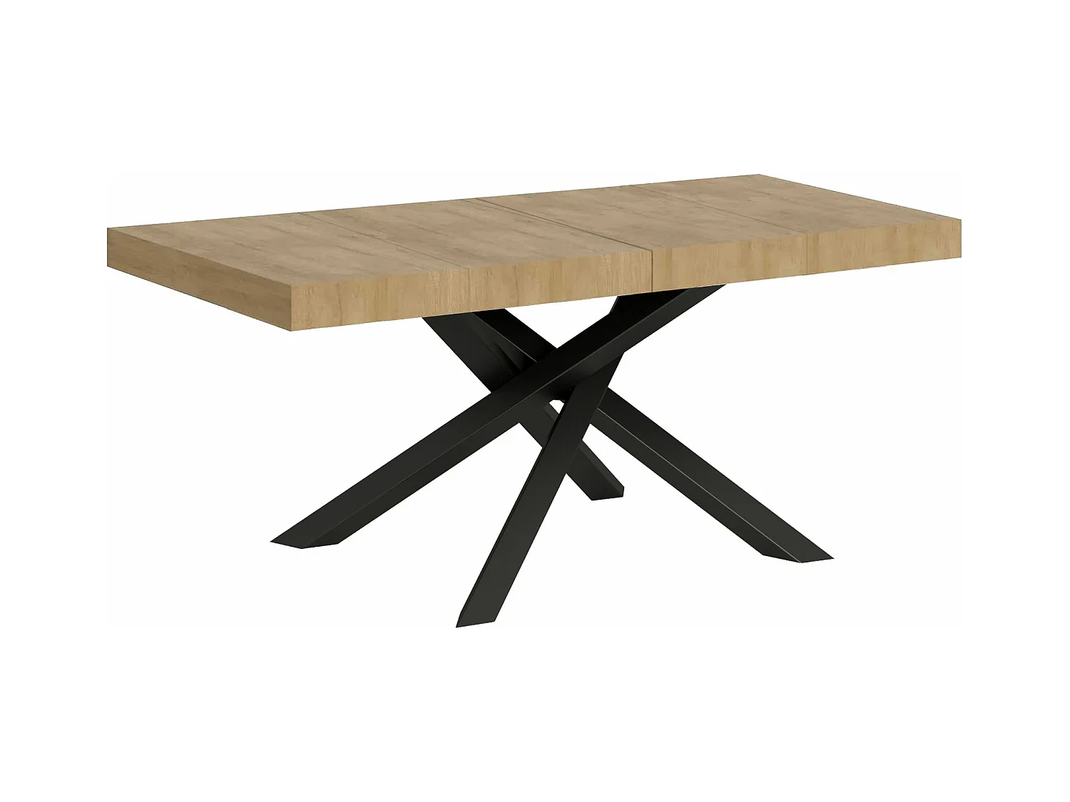 Ausziehtisch 130/390x90 cm Volantis Premium Natur Eiche Beine anthrazit