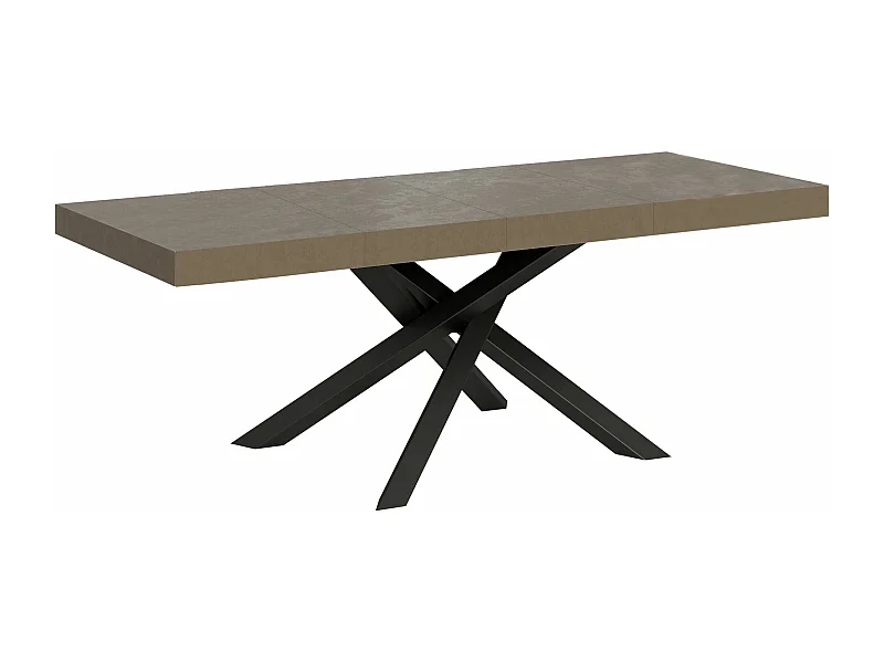 Volantis Premium taubengrauer Ausziehtisch 160/264x90 cm mit anthrazitfarbenen Beinen