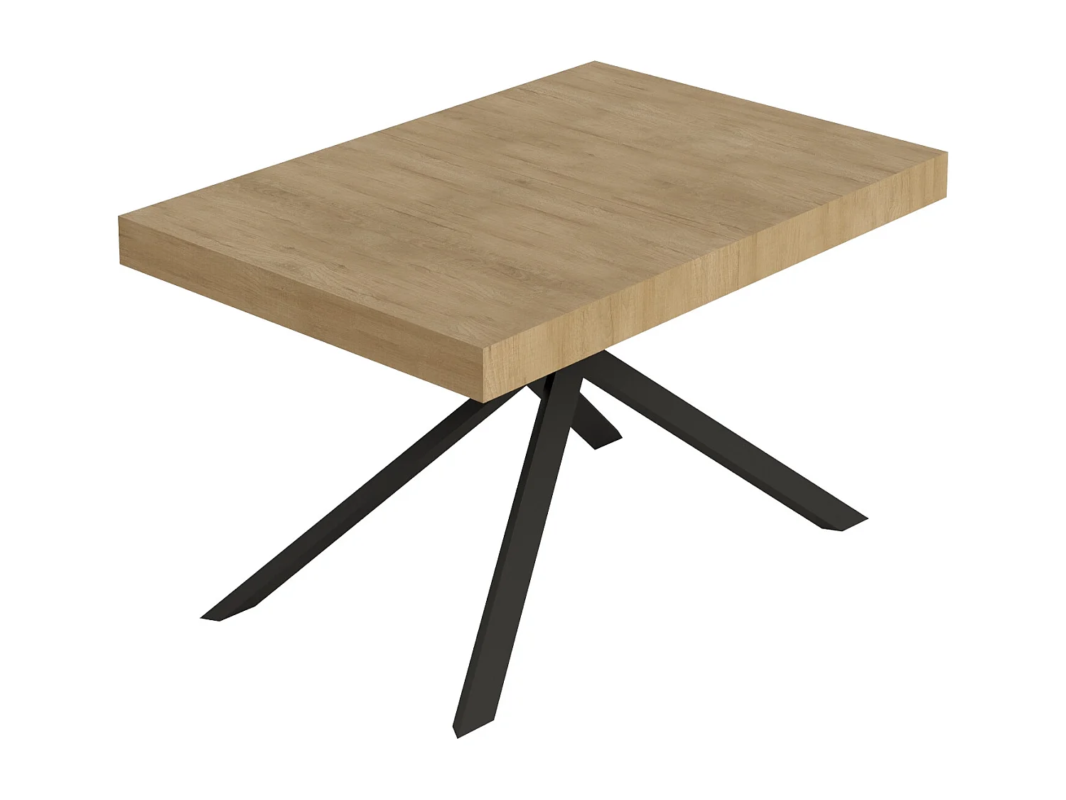 Niket udtræksbord 130/390x90 cm natureg med antracitgrå ben