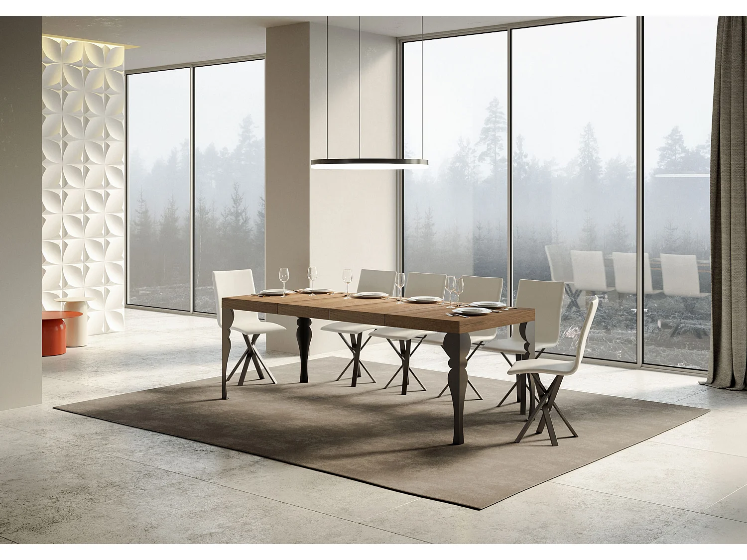 Table extensible 90x160/420 cm Paxon Premium Chêne Nature cadre Anthracite