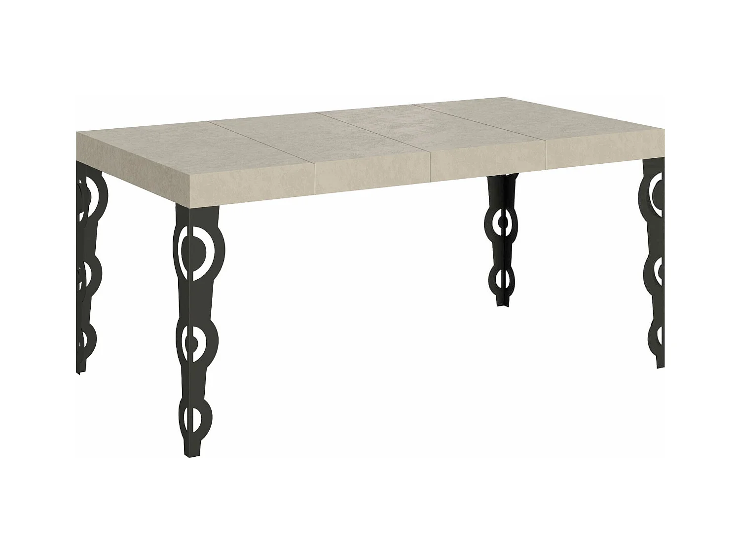 Karamay Premium Cashmere Ausziehtisch 140/244x90 cm mit anthrazitfarbenen Beinen