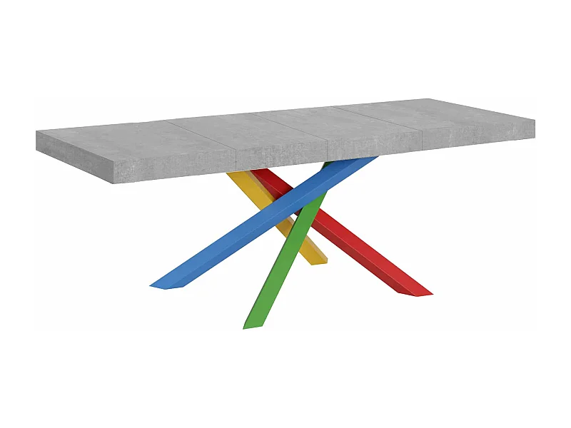 Mesa extensible 90x160/420 cm Volantis Premium Cemento estructura multicolor 4/B