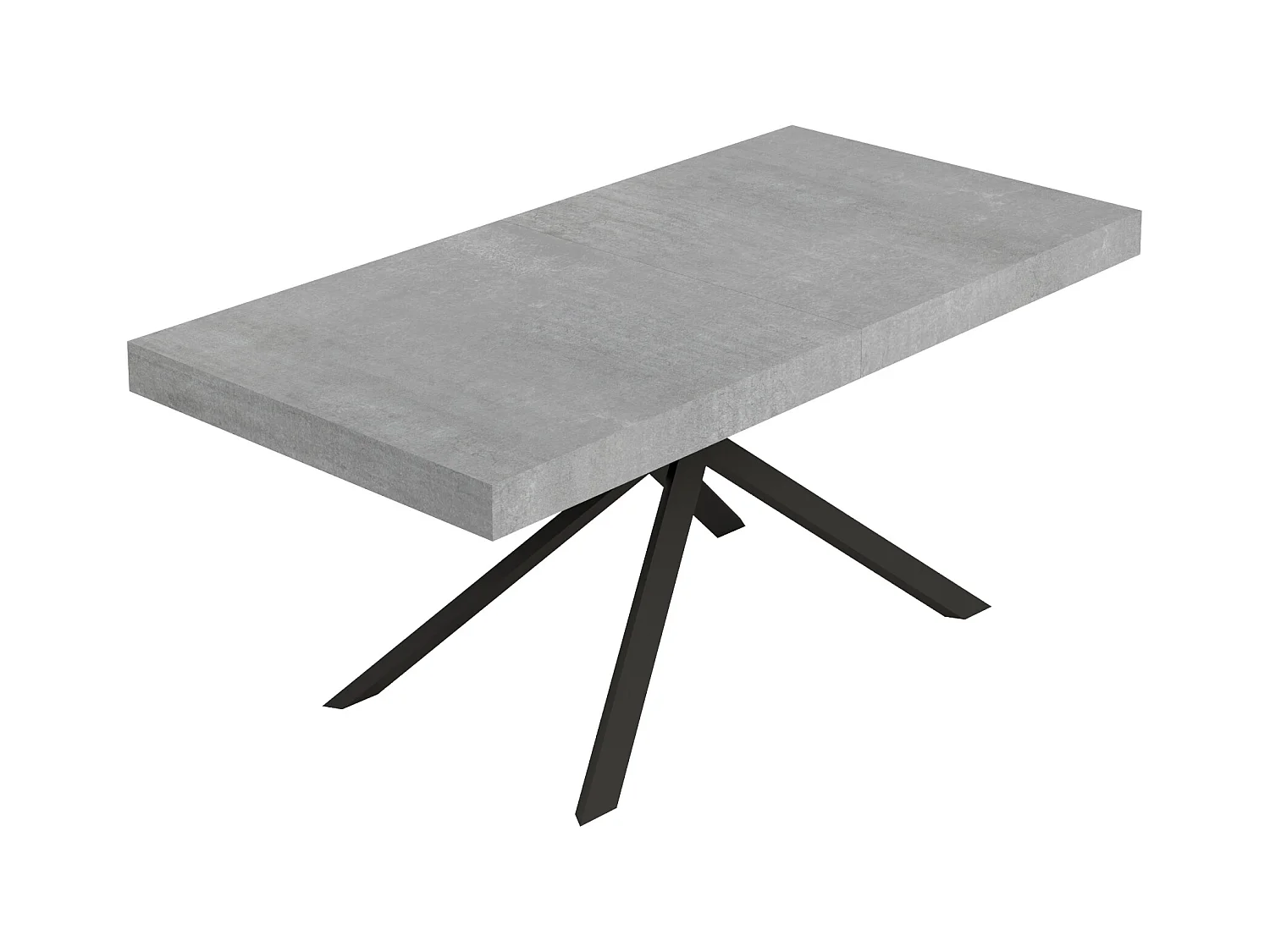 Niket Ausziehtisch 200/304x90 cm Beton Anthrazit Beine