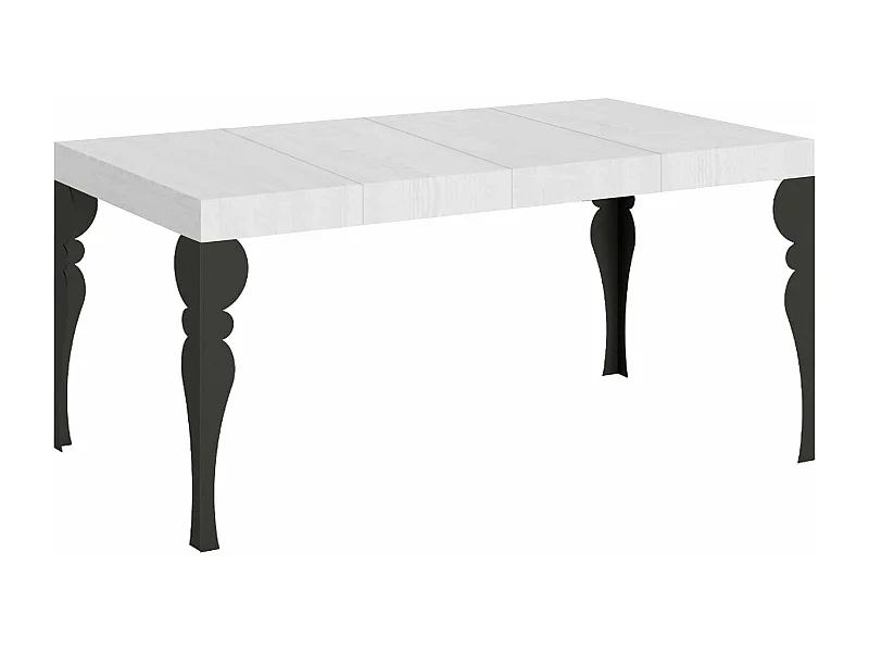 Paxon Premium Ausziehtisch 130/390x90 cm Esche weiß Beine anthrazit