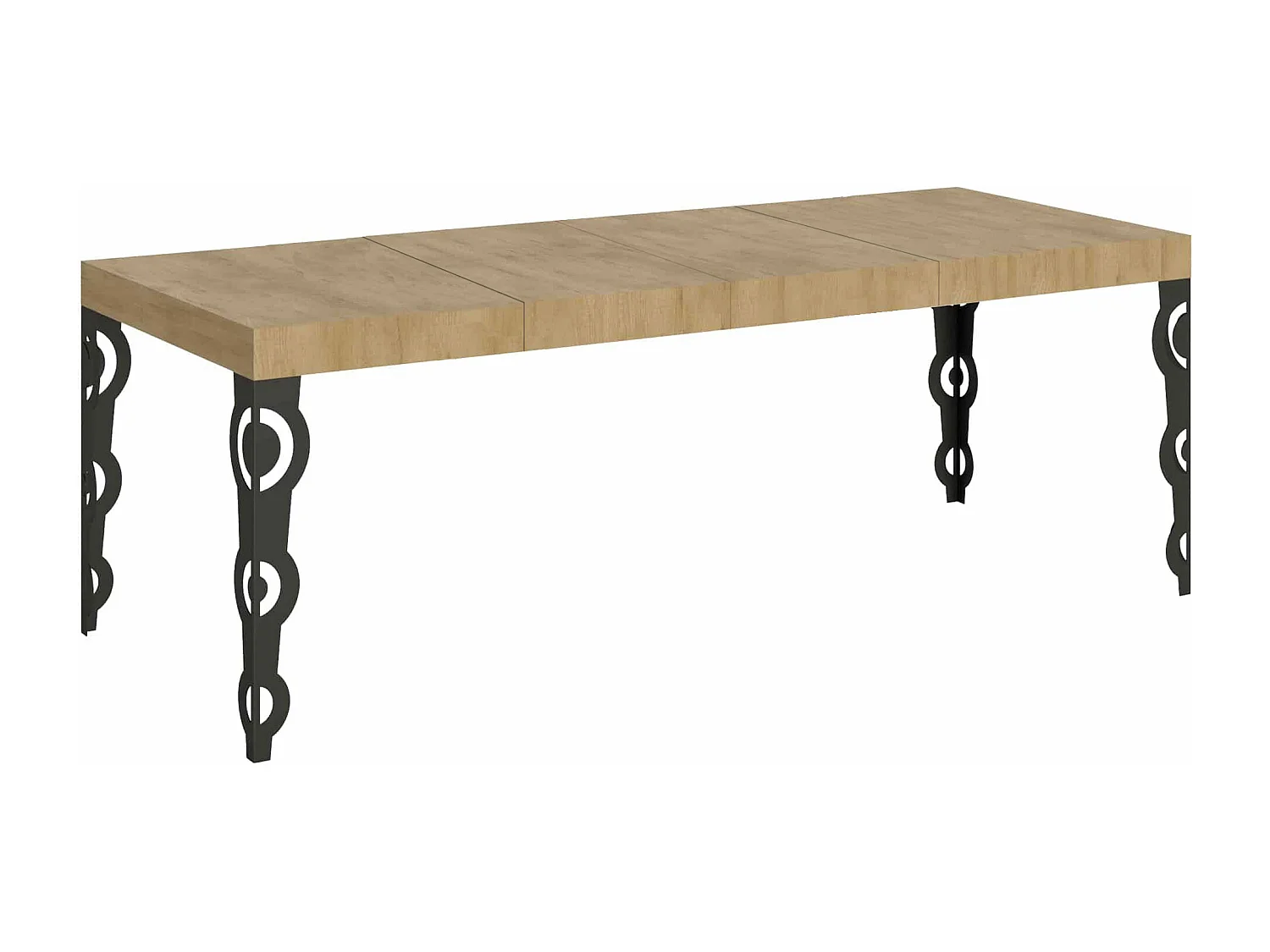 Karamay Premium Ausziehtisch 160/420x90 cm Natur Eiche anthrazit Beine