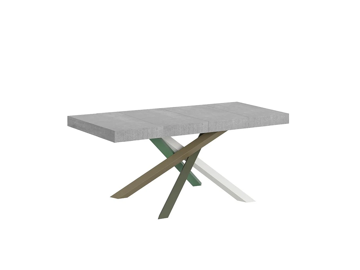 Mesa extensível 140/400x90 cm Volantis Premium concreto pernas multicoloridas 4/A