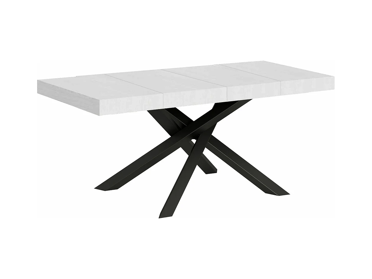 Volantis Premium Ausziehtisch 130/390x90 cm Esche weiß Beine anthrazit