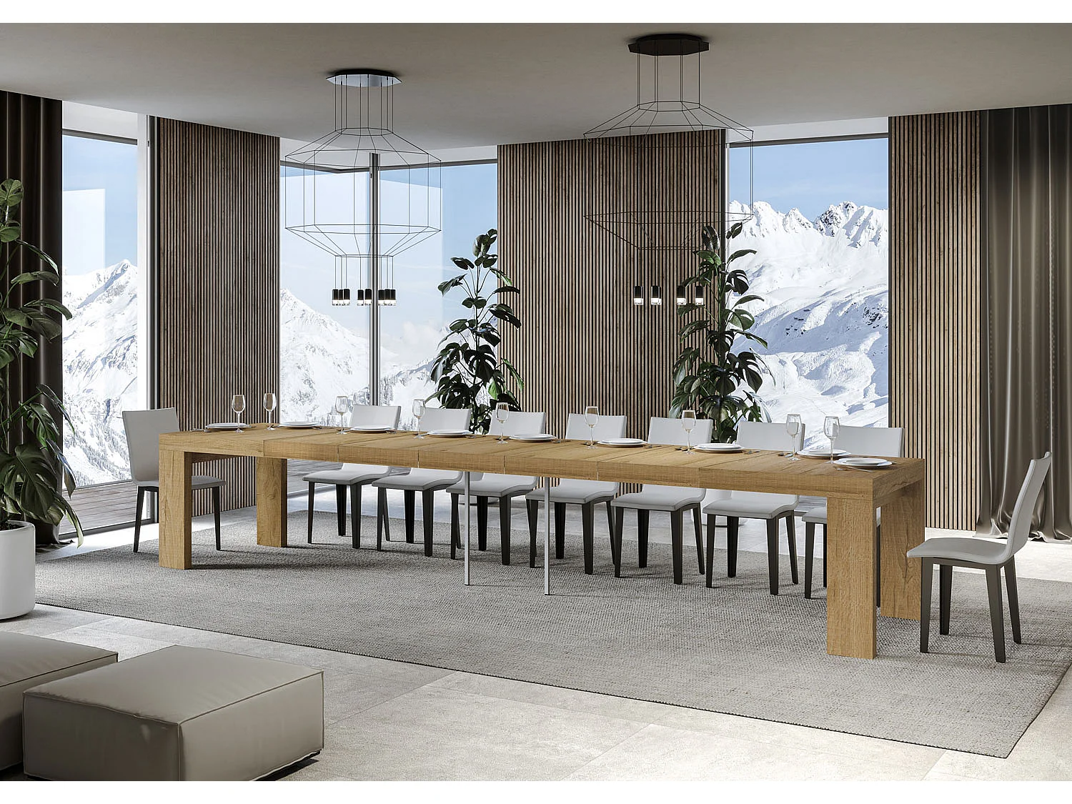 Ausziehtisch 180/440x90 cm Roxell Premium Eiche natur