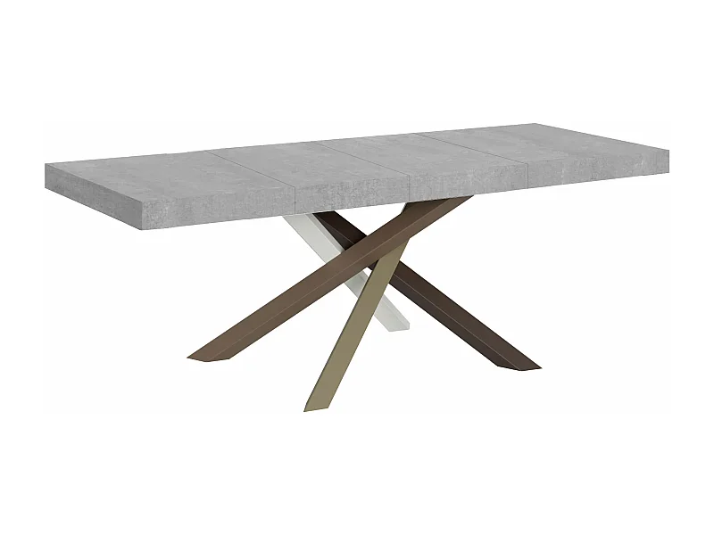 Table extensible 90x180/440 cm Volantis Premium Gris Béton cadre 4/C