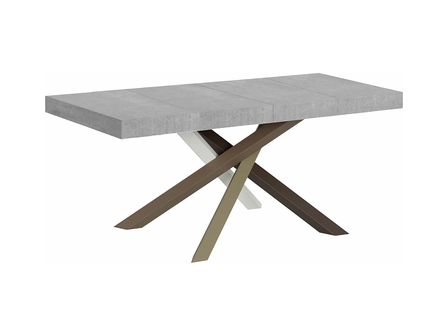 Ausziehbarer Tisch 140/400x90 cm Volantis Premium Zement mehrfarbige Beine 4/C