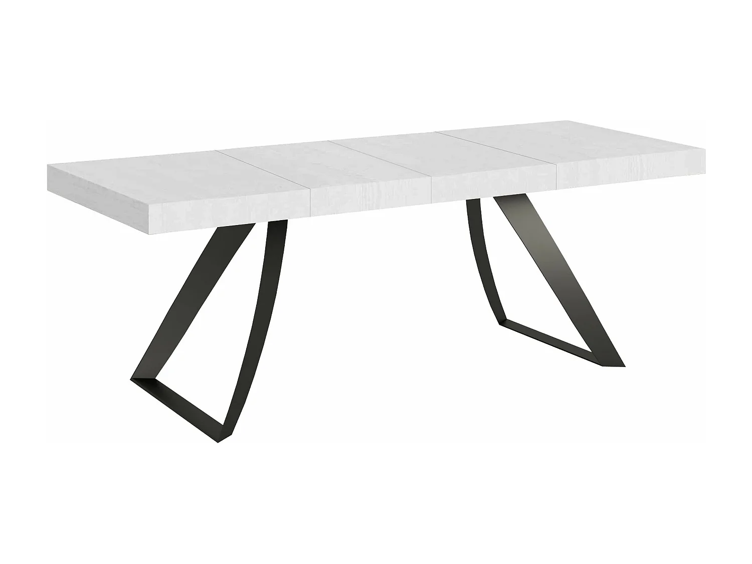 Table extensible 90x160/420 cm Proxy Premium Frêne Blanc cadre Anthracite