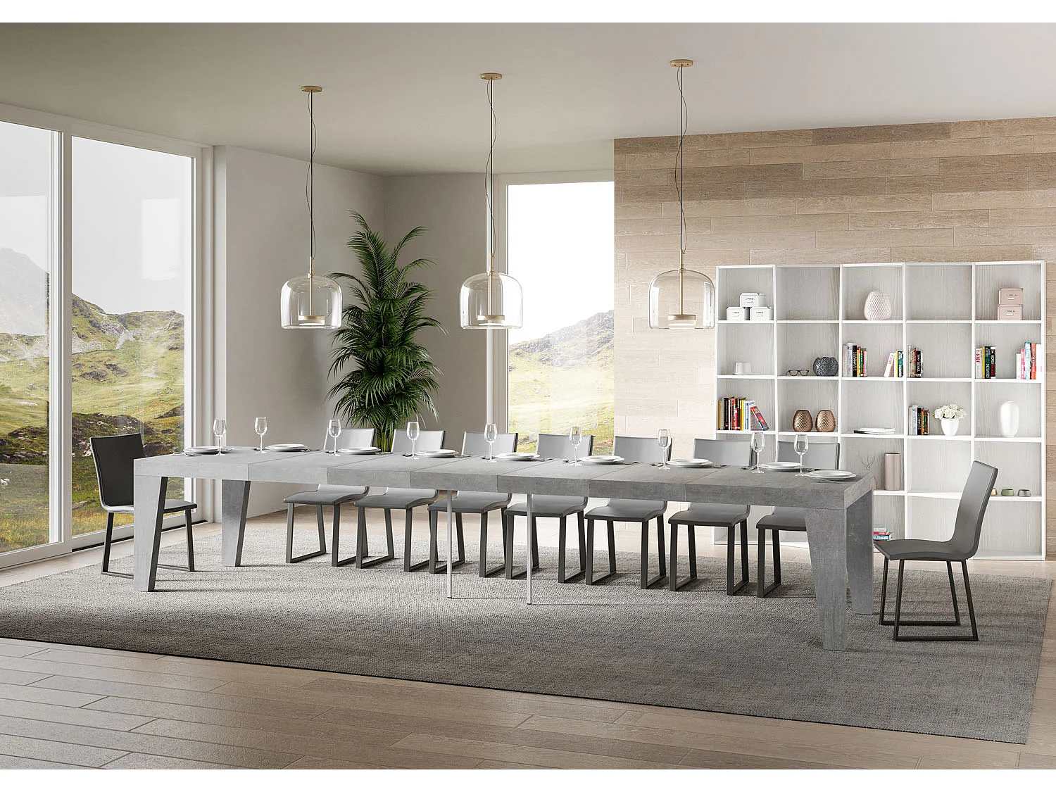 Ausziehbarer Tisch 180/440x90 cm Naxy Premium Beton