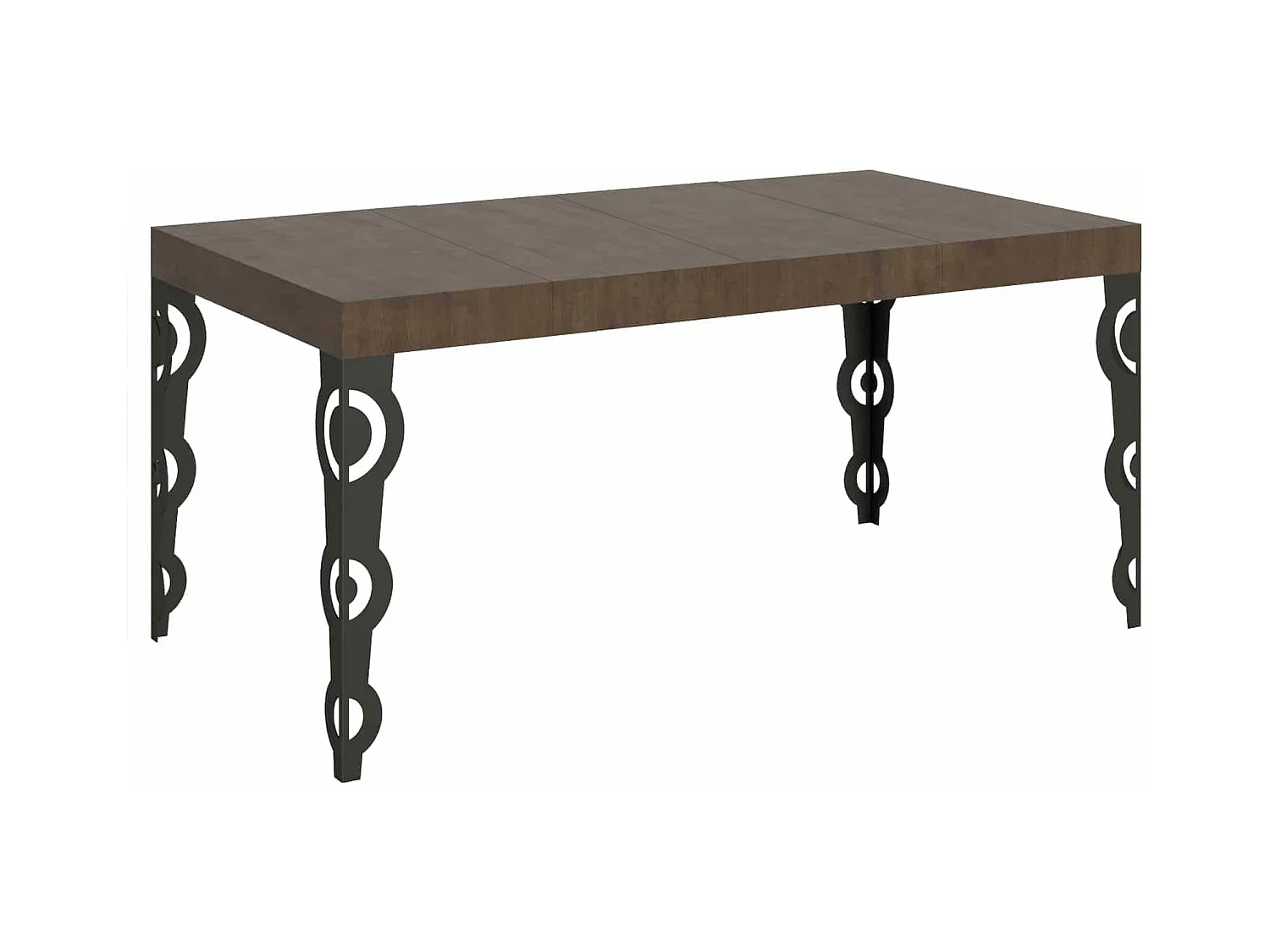 Karamay Premium Ausziehtisch 140/400x90 cm Walnuss Anthrazit Beine