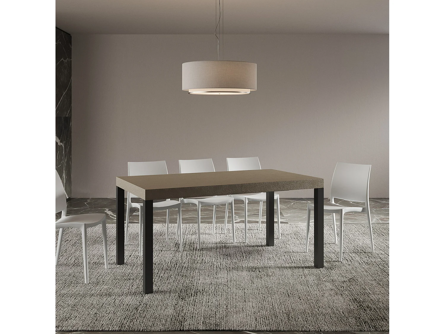 Mesa extensible 90x160/420 cm Everyday Premium gris paloma patas antracita