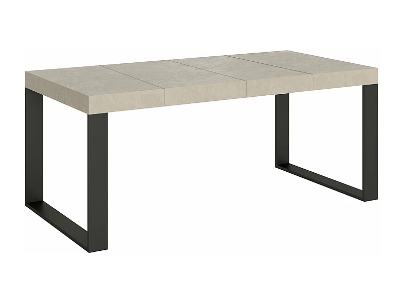 Uitschuifbare tafel 140/244x90 cm Tecno Premium kasjmier antraciet poten