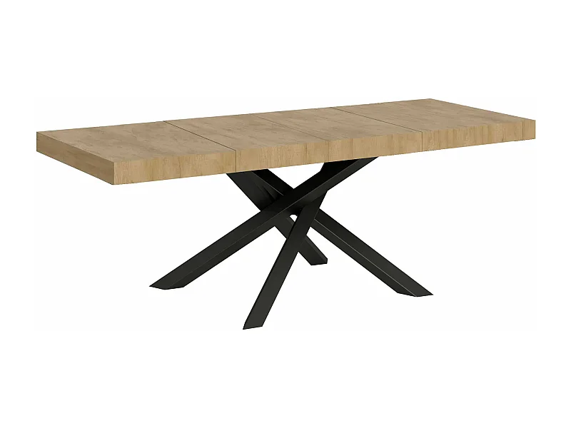Uitschuifbare tafel 160/420x90 cm Volantis Premium naturel eiken antraciet poten