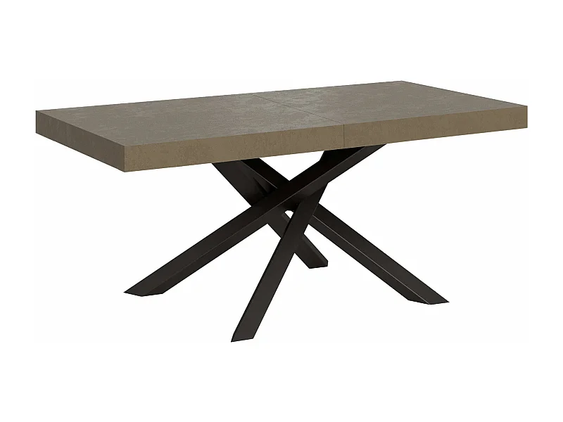 Table extensible 90x180/440 cm Volantis Premium taupe pieds anthracite