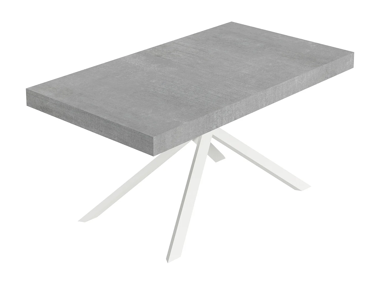 Itamoby Tavolo allungabile 80x160/244 cm Niket cemento gambe bianche