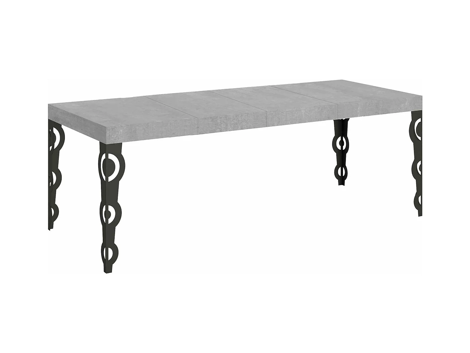 Tavolo allungabile 90x160/420 cm Karamay Premium cemento telaio Antracite