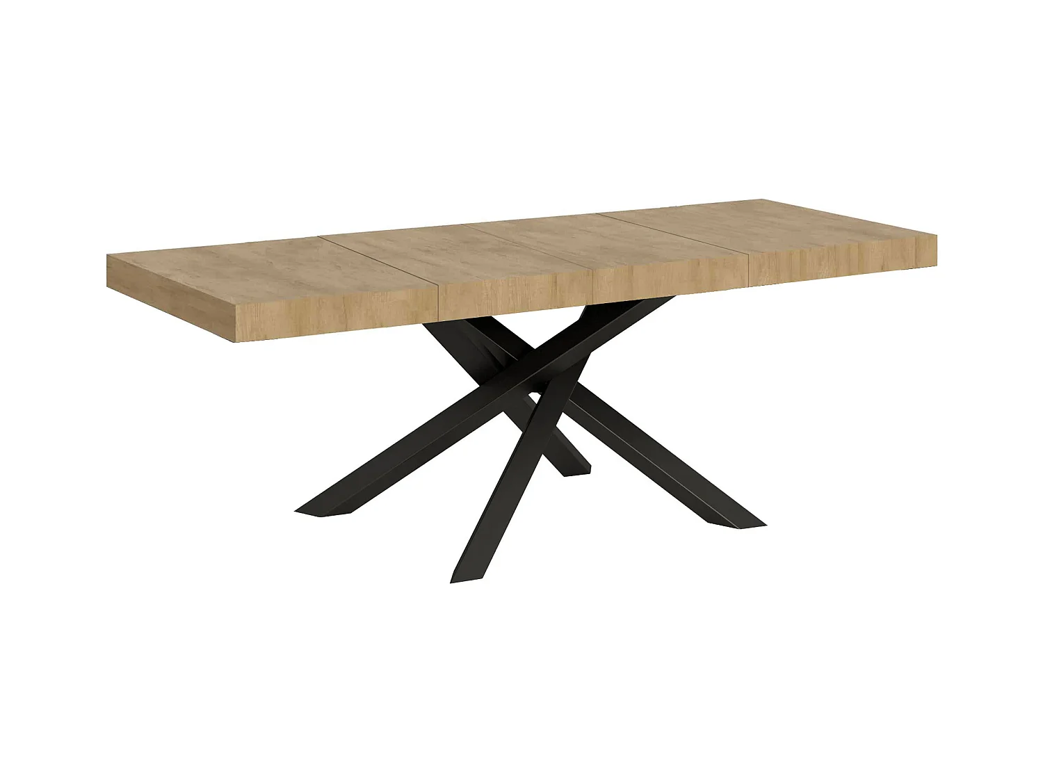 Ausziehtisch 200/460x90 cm Volantis Premium Natur-Eiche Beine anthrazit