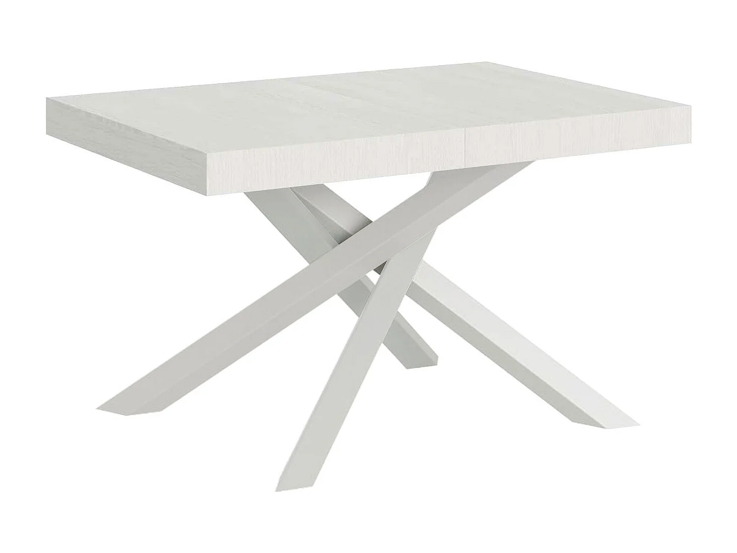 Mesa extensible 90x140/244 cm Volantis Premium Fresno Blanco estructura blanco