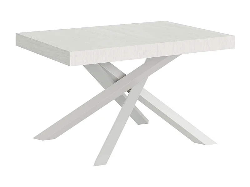 Volantis Premium Ausziehtisch 140/244x90 cm Esche weiß mit weißen Beinen