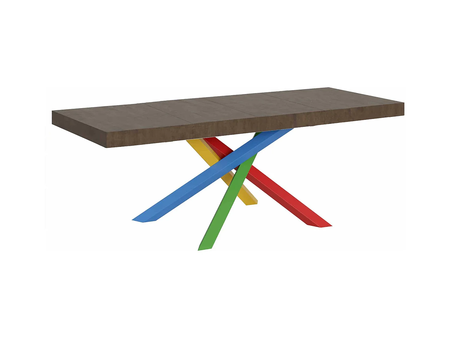 Ausziehtisch 200/304x90 cm Volantis Premium Walnuss mehrfarbig Beine 4/B