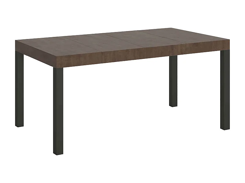 Table extensible 90x130/390 cm Everyday Premium Noyer cadre Anthracite