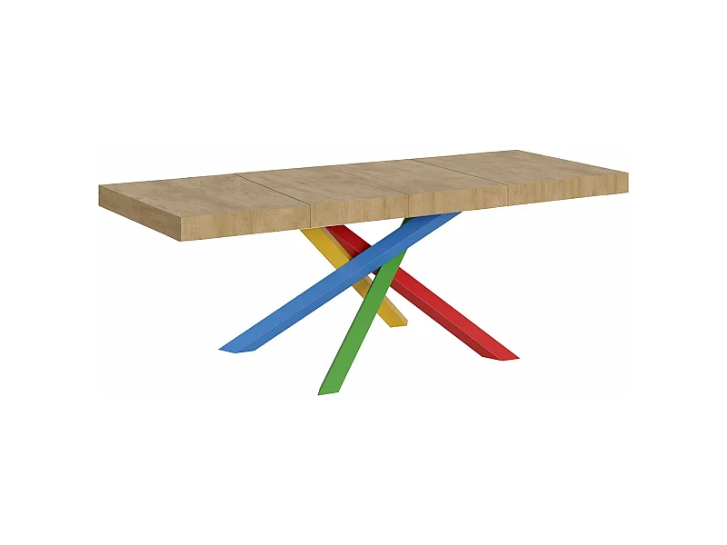 Ausziehtisch 200/304x90 cm Volantis Premium Eiche natur mehrfarbig Beine 4/B