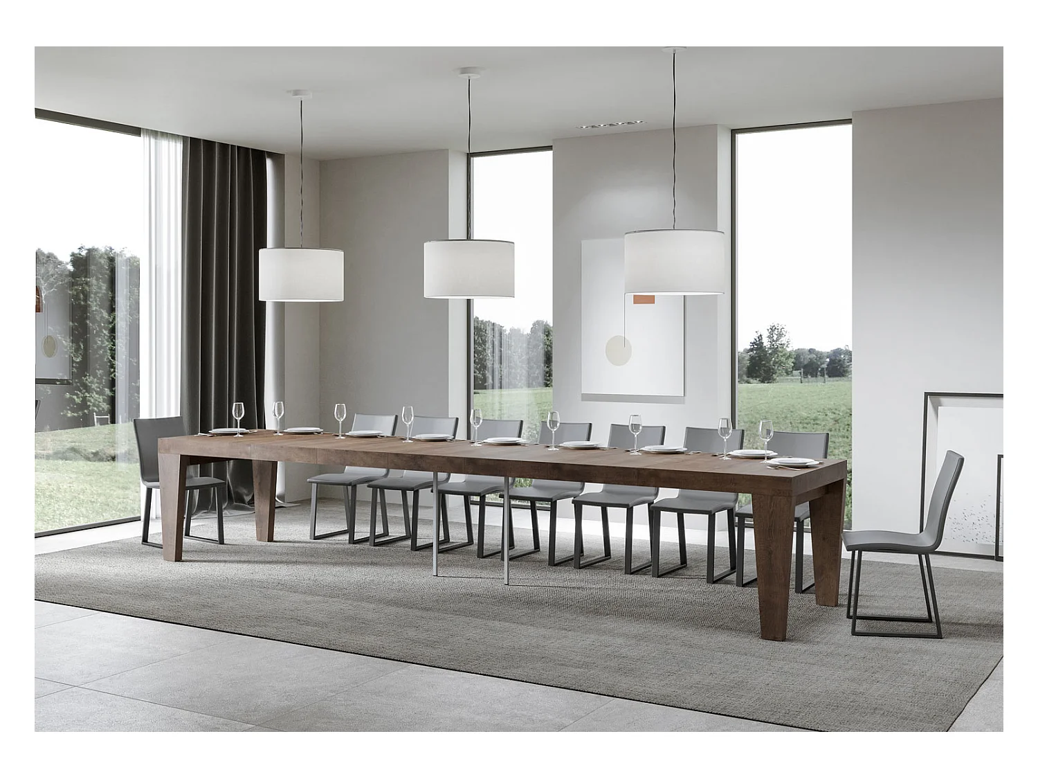 Stół rozkładany 130/390x90 cm Spimbo Premium orzech