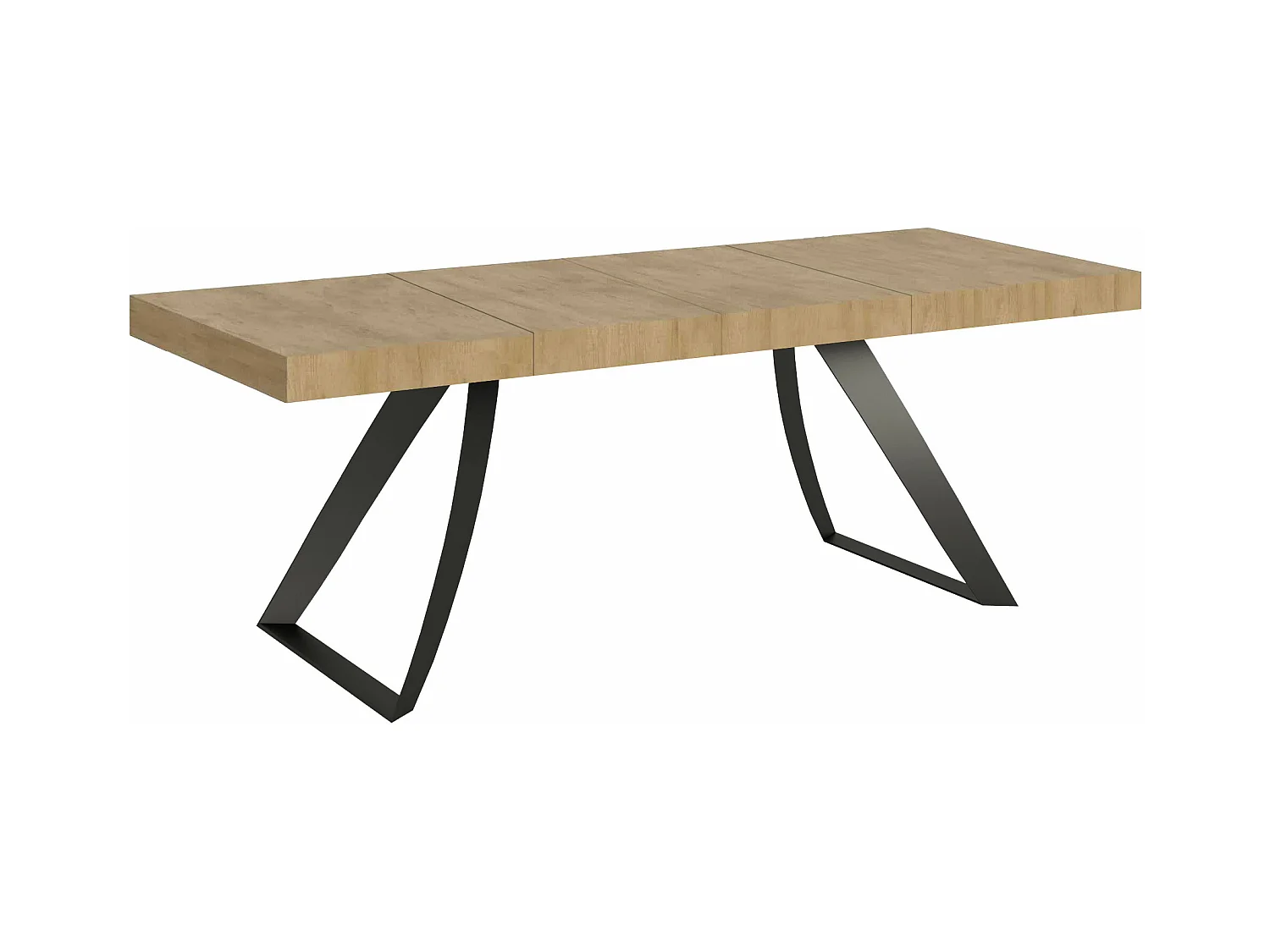 Mesa extensible 90x160/420 cm Proxy Premium Roble Natural estructura Antracita