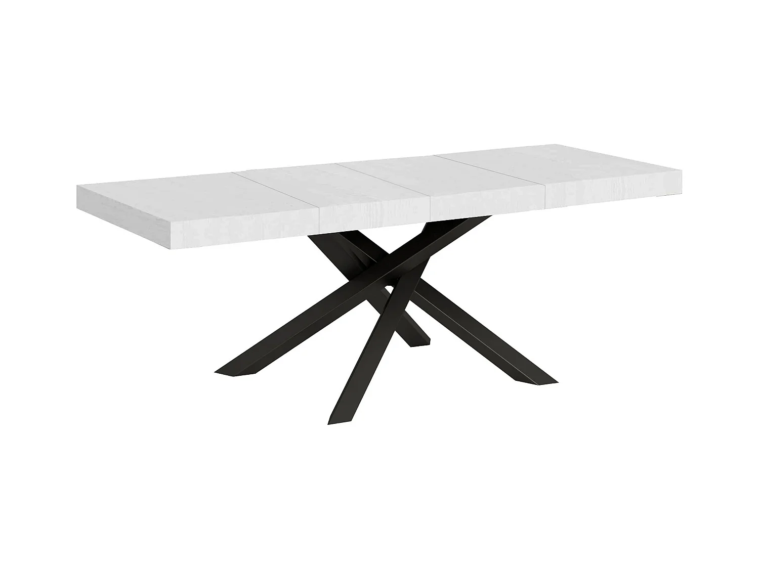 Volantis Premium Ausziehtisch 200/304x90 cm Esche weiß Beine anthrazit