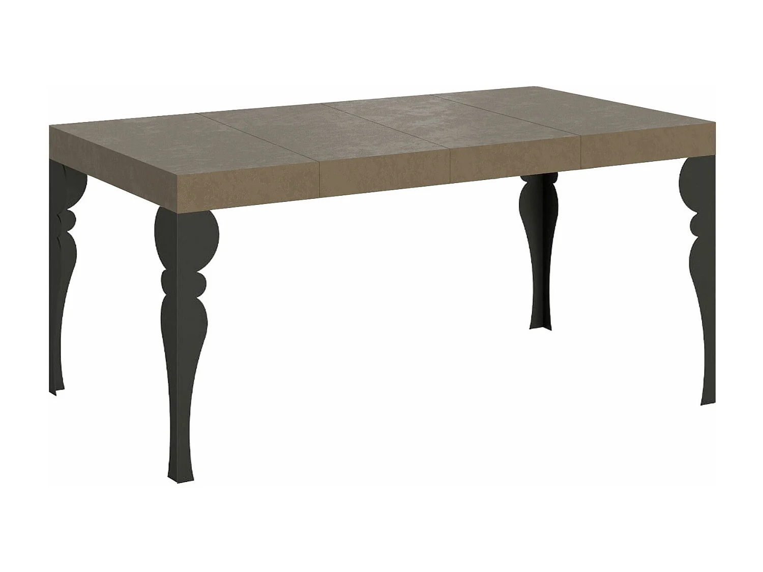 Table extensible 90x140/400 cm Paxon Premium taupe pieds anthracite