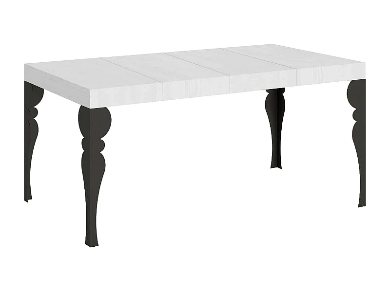 Paxon Premium Ausziehtisch 140/400x90 cm Esche weiß Beine anthrazit